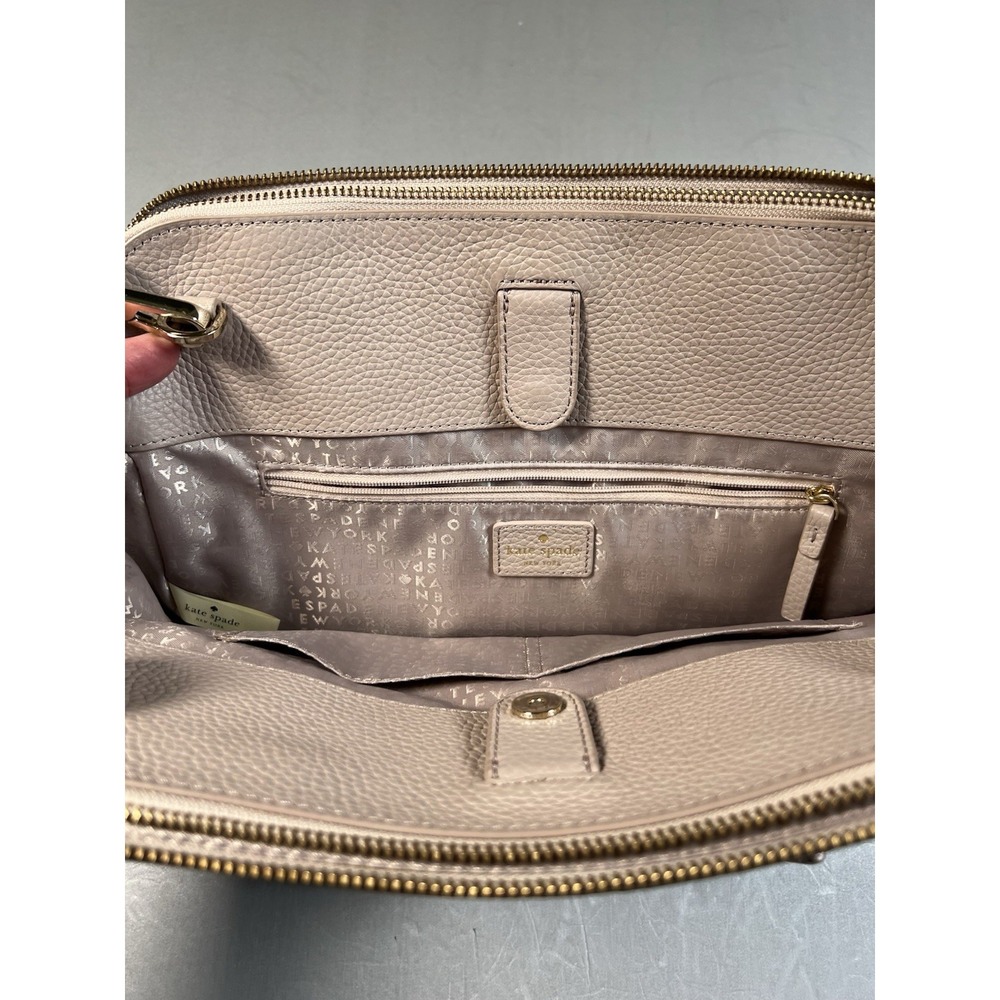 Kate Spade Kalen WKRU4074 Beige Pebbled Leather Satchel With Tassel Detail - Picture 6 of 11